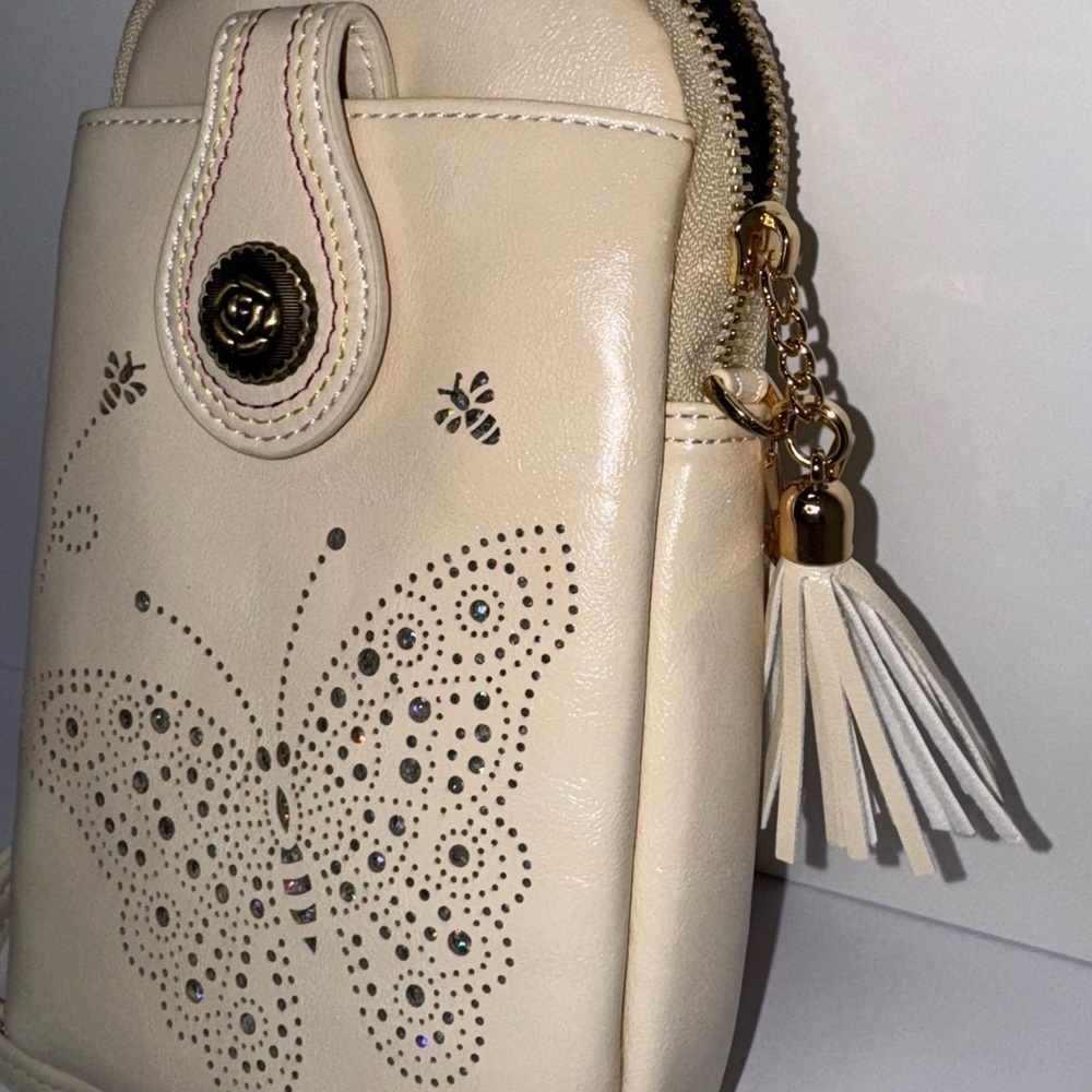 APHISON Mini Cell Phone Purse vegan leather cream - Picture 6 of 7